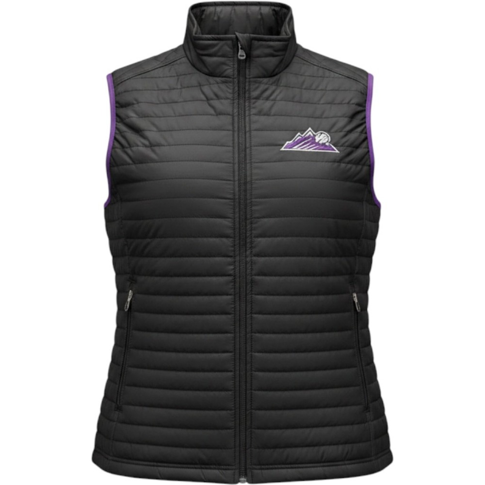 Colorado Rockies MLB Puffer Vest Men Size Large Black Full Zip Sportswear Jacket